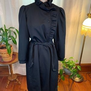 Black Vintage Victorian Style Bonders Trench Coat